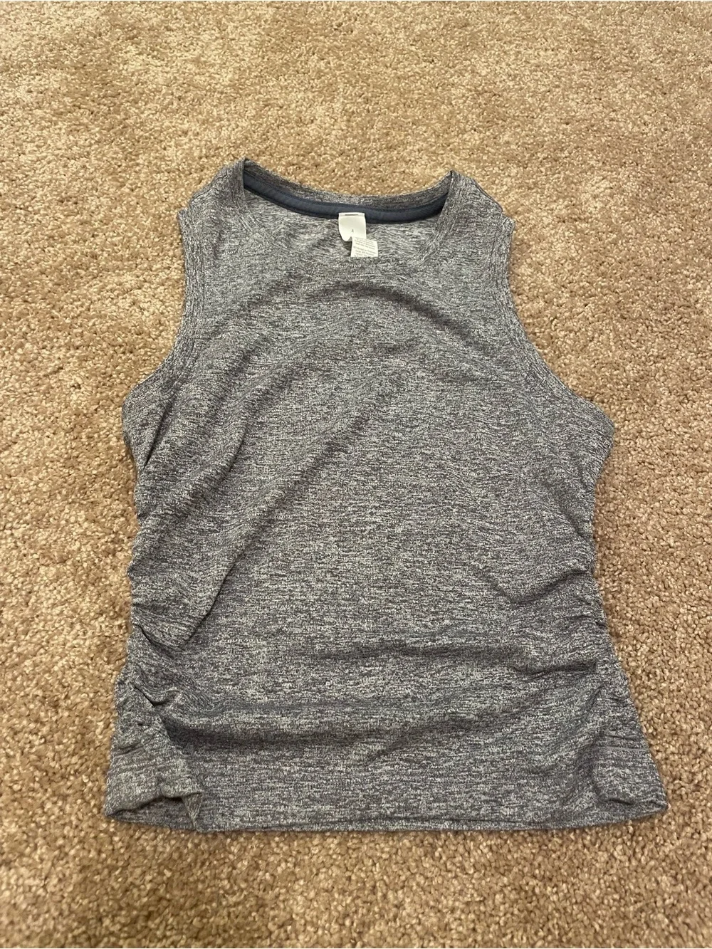 Lululemon License to Train Tight-Fit tank in heathered true navy color